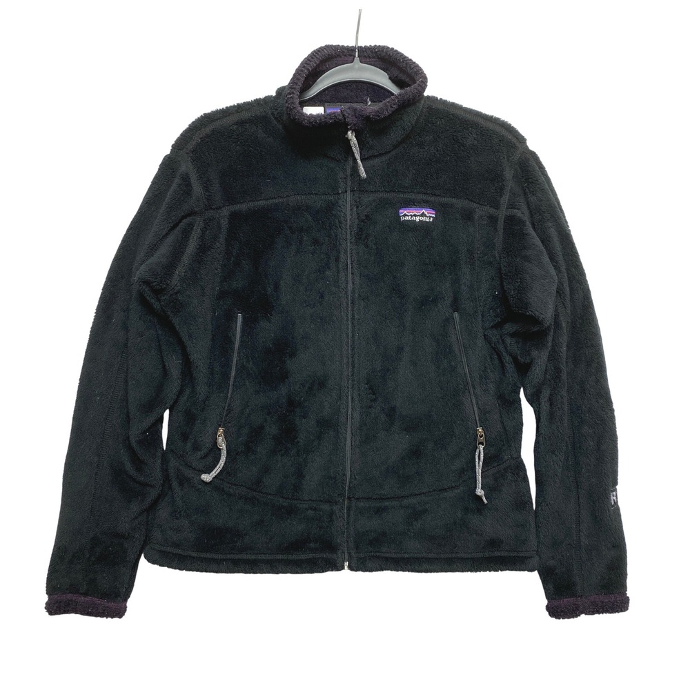 Patagonia Fleece Jacket Womens M Black R2 Regulator Polartec Zip Made in USA